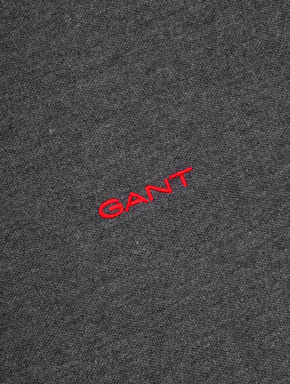 Regular Contrast Piqué Short Sleeve Polo Shirt Antracite Melange
