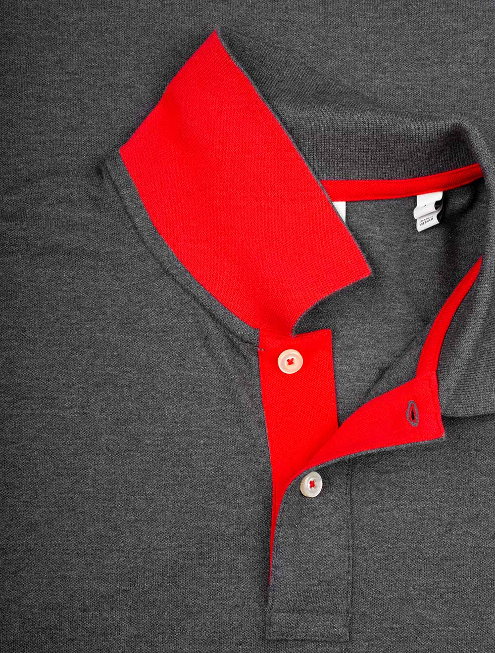 Regular Contrast Piqué Short Sleeve Polo Shirt Antracite Melange