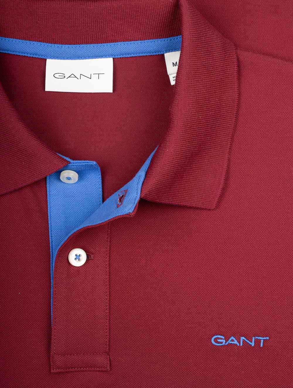 Polo Regular Fit En Piqué Contrasté Plumped Rouge