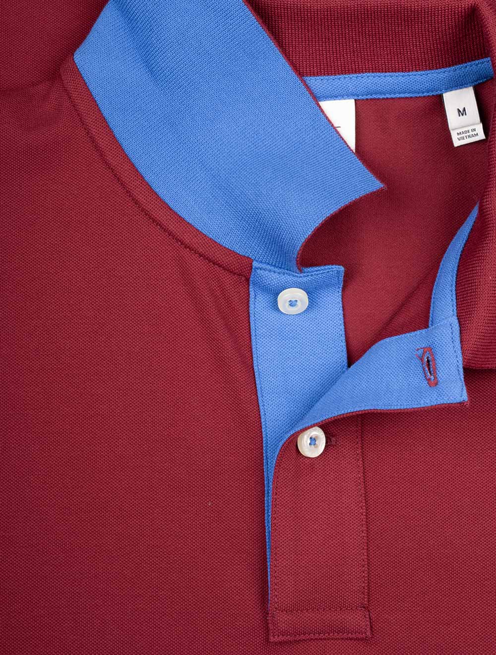 Polo Regular Fit En Piqué Contrasté Plumped Rouge