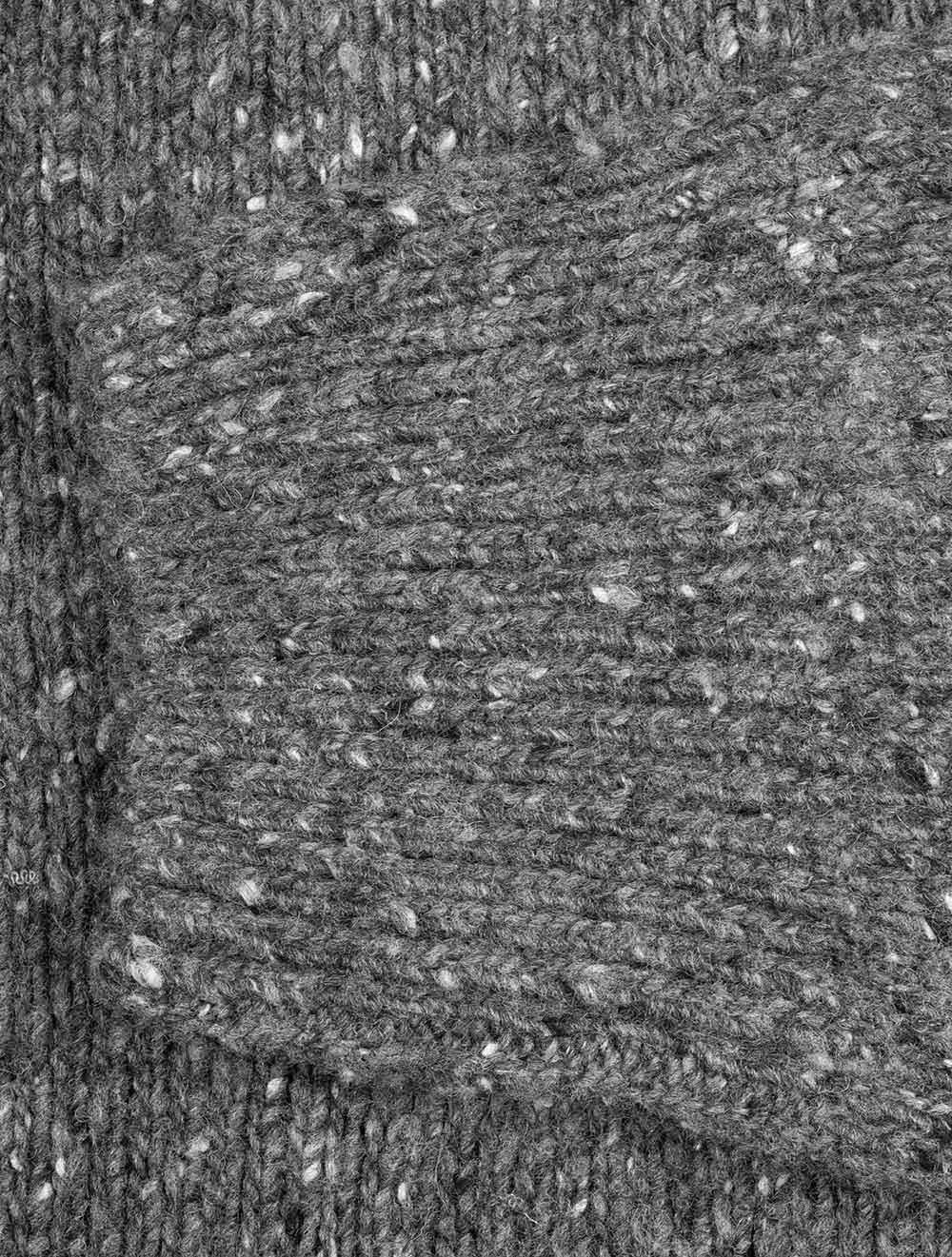 Wool Blend Neps Crew Neck Jumper Charcoal Melange