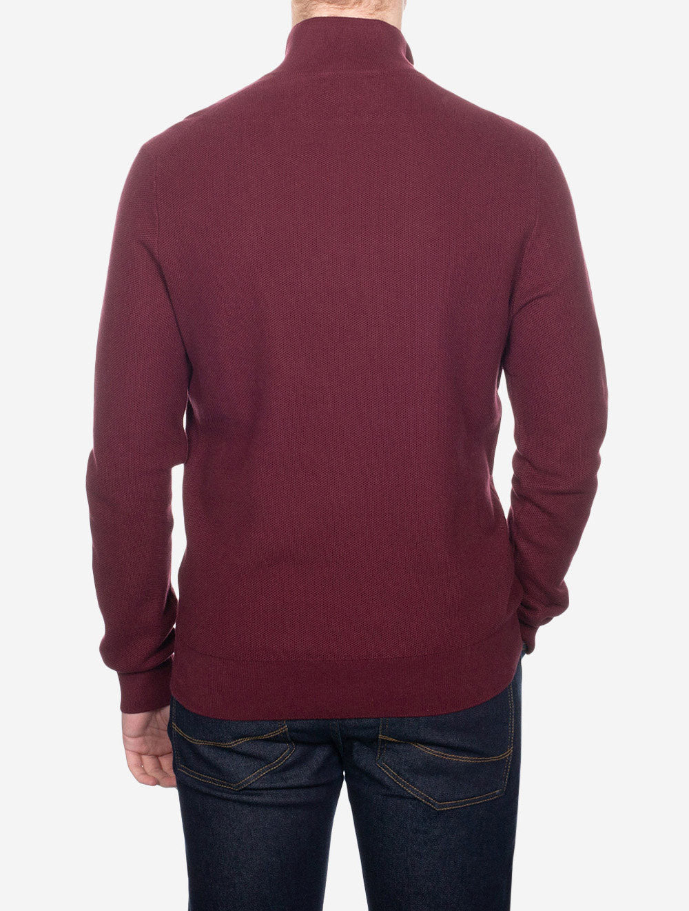 Half Zip Pique Pullover Wine