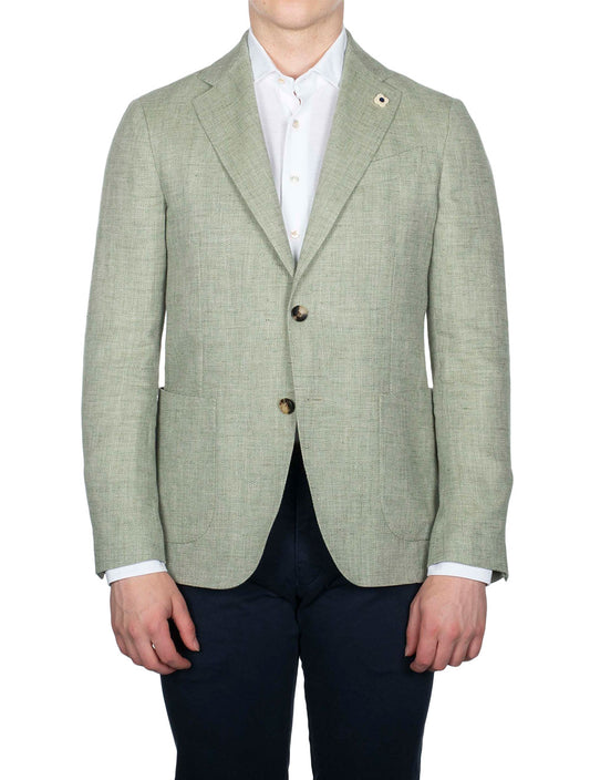 LARDINI Linen Mix Sport Jacket Green