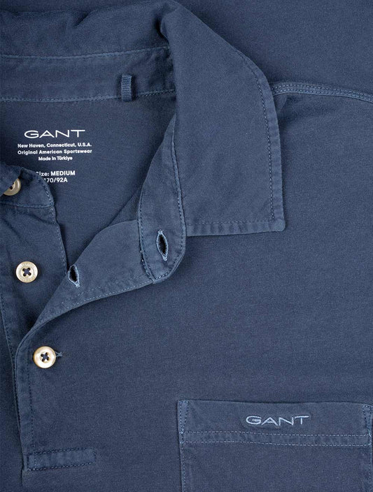GANT Solid Sunfaded Jersey Short Sleeve Rugger Evening Blue
