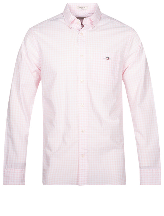 GANT Regular Fit Poplin Gingham Shirt Light Pink