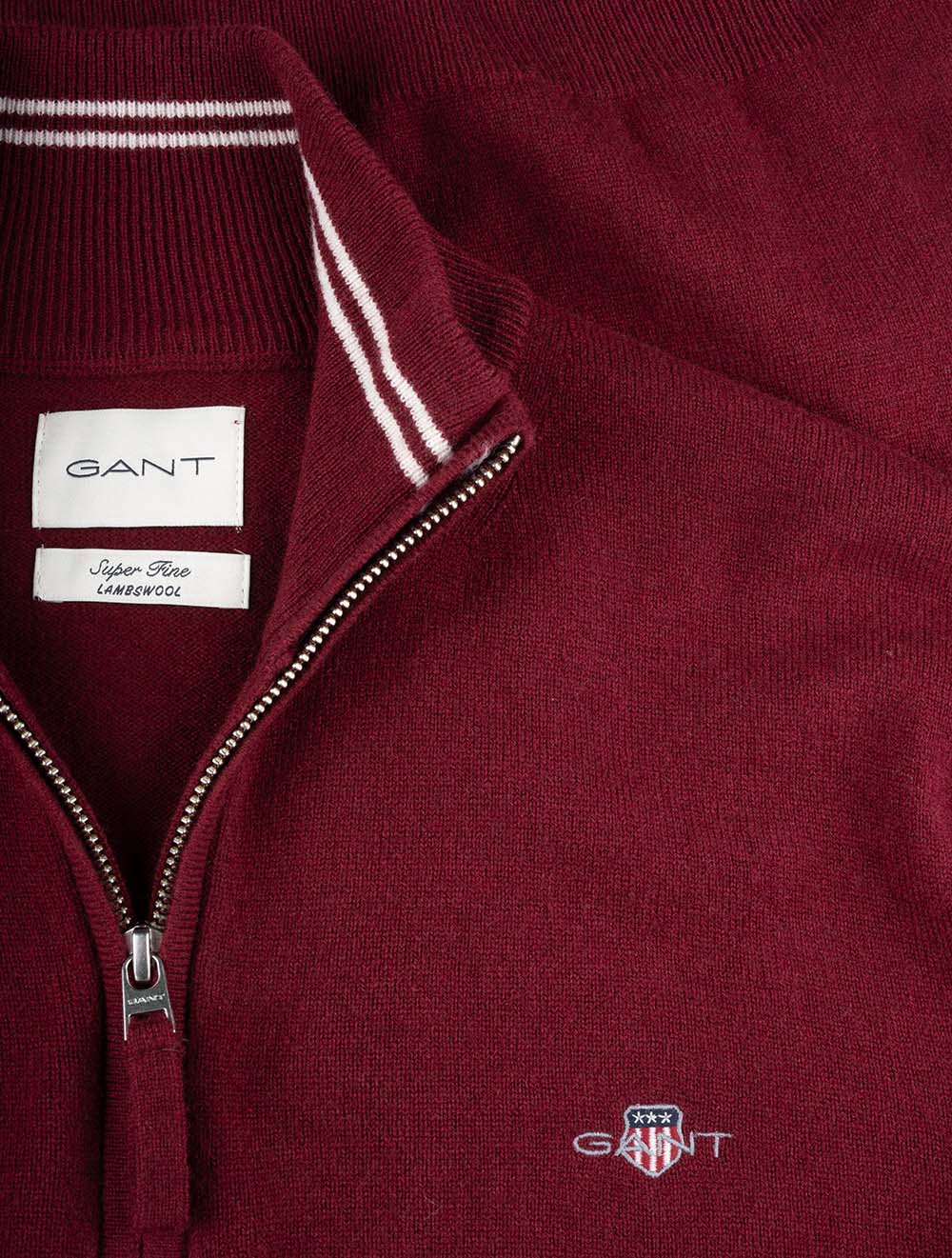 Superfine Lambswool Half-Zip Plumped Red