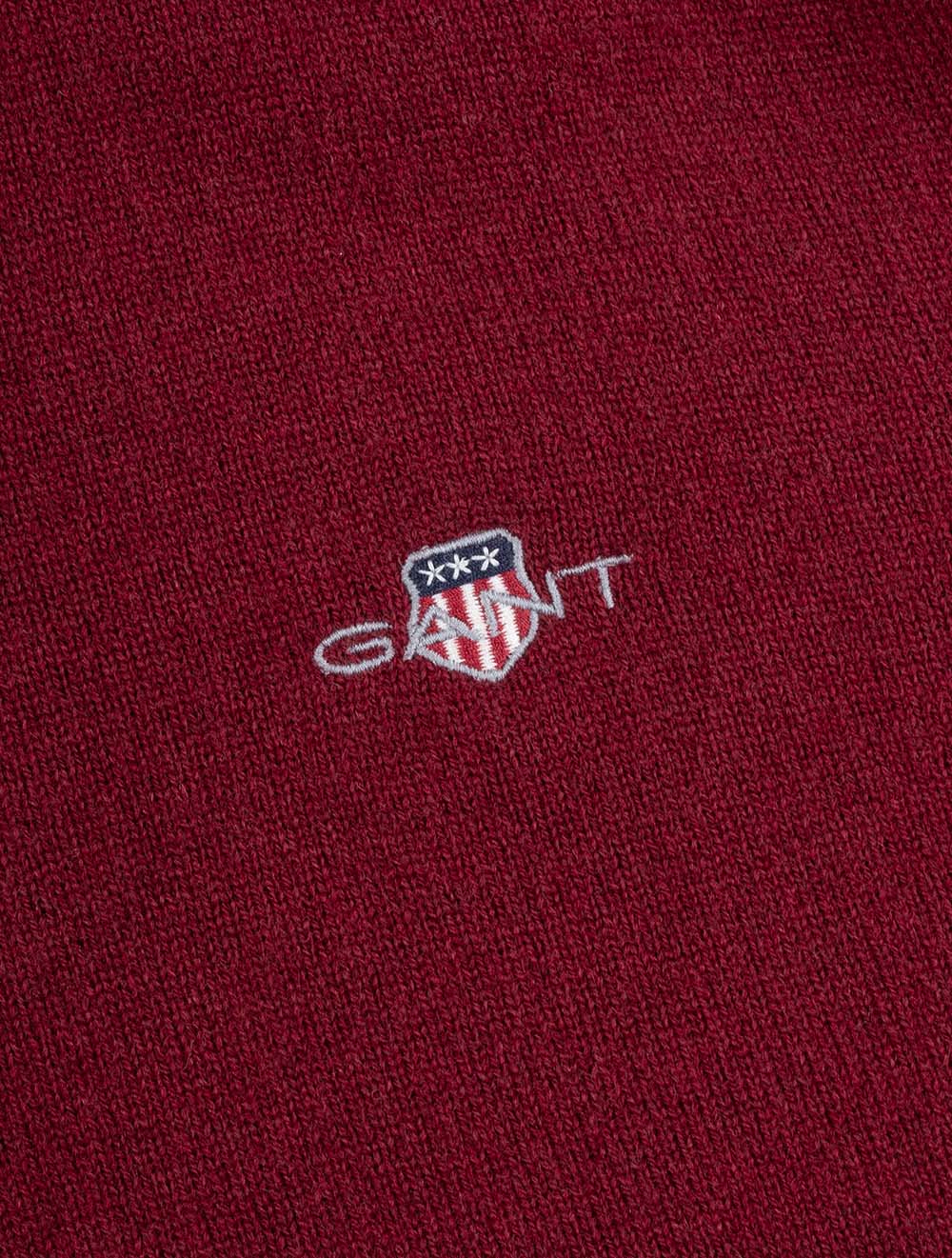 Superfine Lambswool Half-Zip Plumped Red