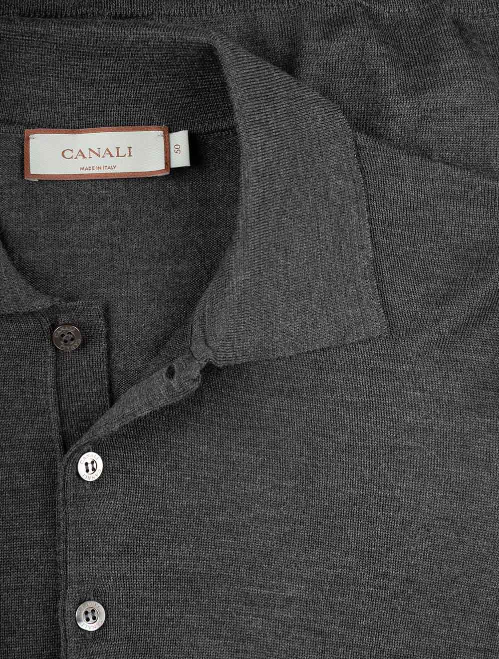 Canali Longsleeve Polo Knit Grey