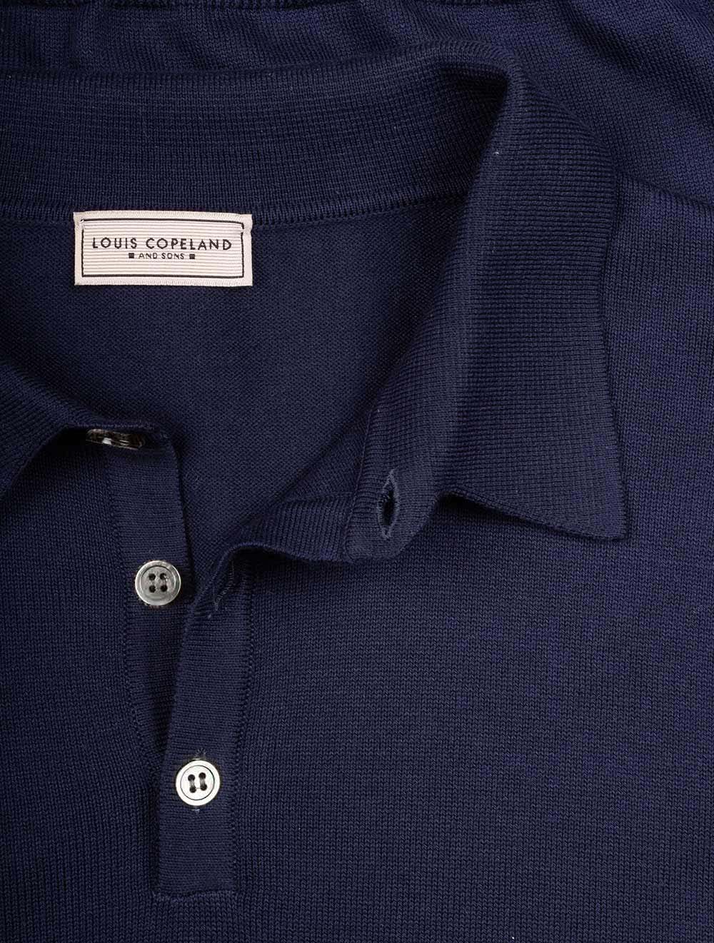 Merino Long Sleeve Polo Navy