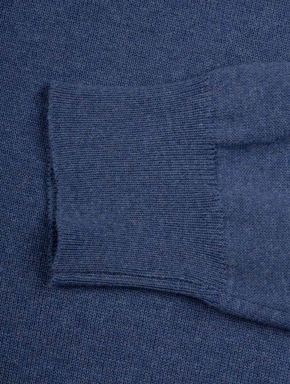 Louis Copeland Merino Long Sleeve Polo Blue AI5