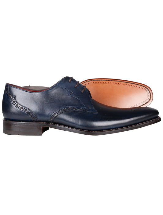 LOAKE Calf Punched Derby Shoes Blue