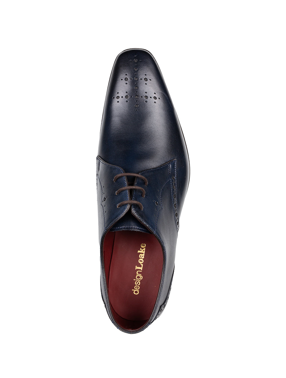 Calf Punched Derby Shoes Blue