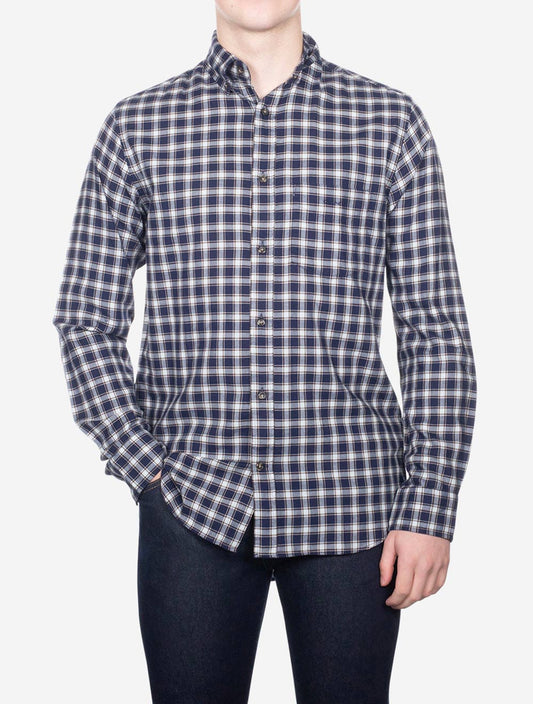GANT Regular Micro Tartan Flannel Shirt Classic Blue