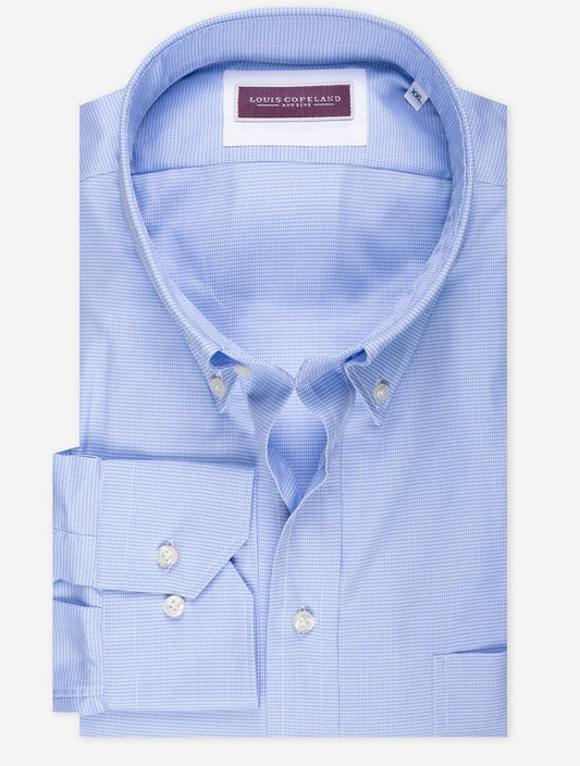 LOUIS COPELAND Nailhead Buttondown Collar Shirt Blue