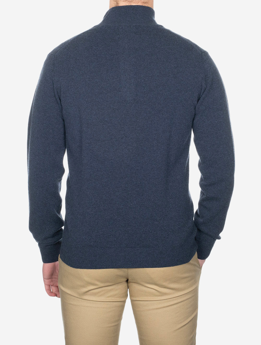 Gant Superfine Lambswool Half Zip Dark Navy Melange AI2