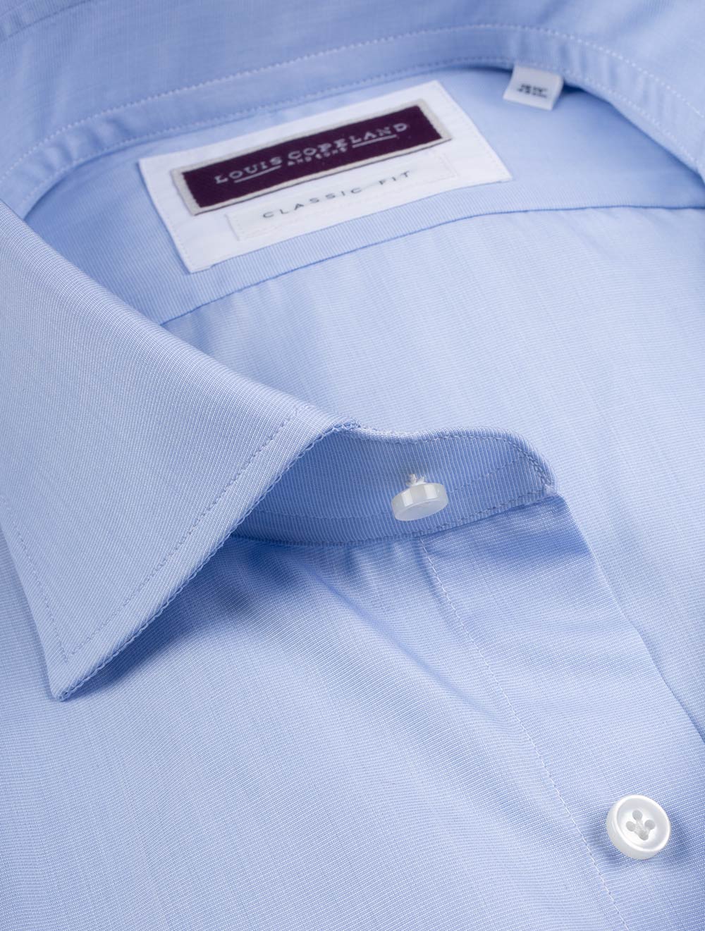 Louis Copeland Classic T.Mason Plain Shirt Blue AI2