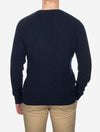 Lambswool Cable Crew Neck Evening Blue
