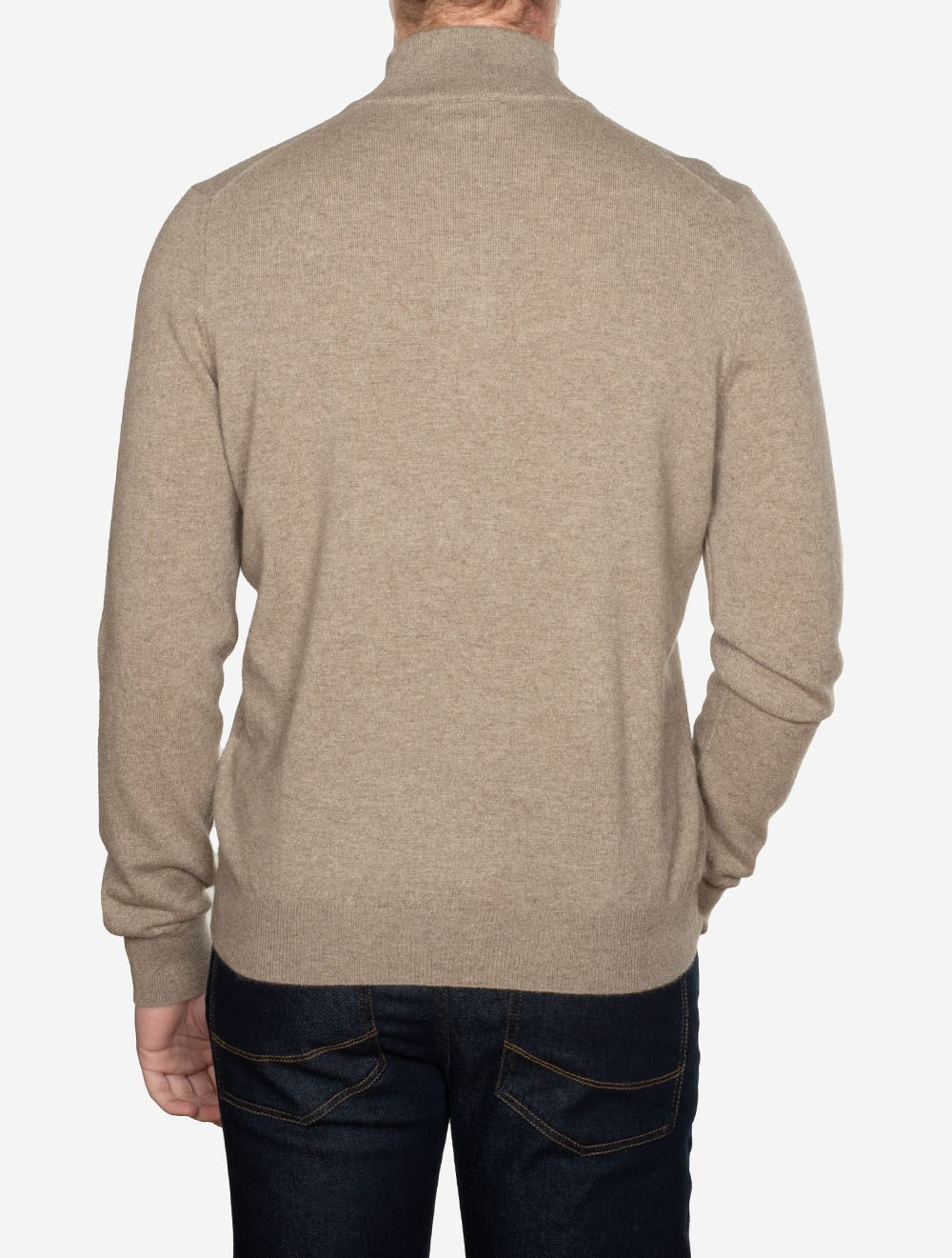 Cashmere Half Zip Sweater Beige