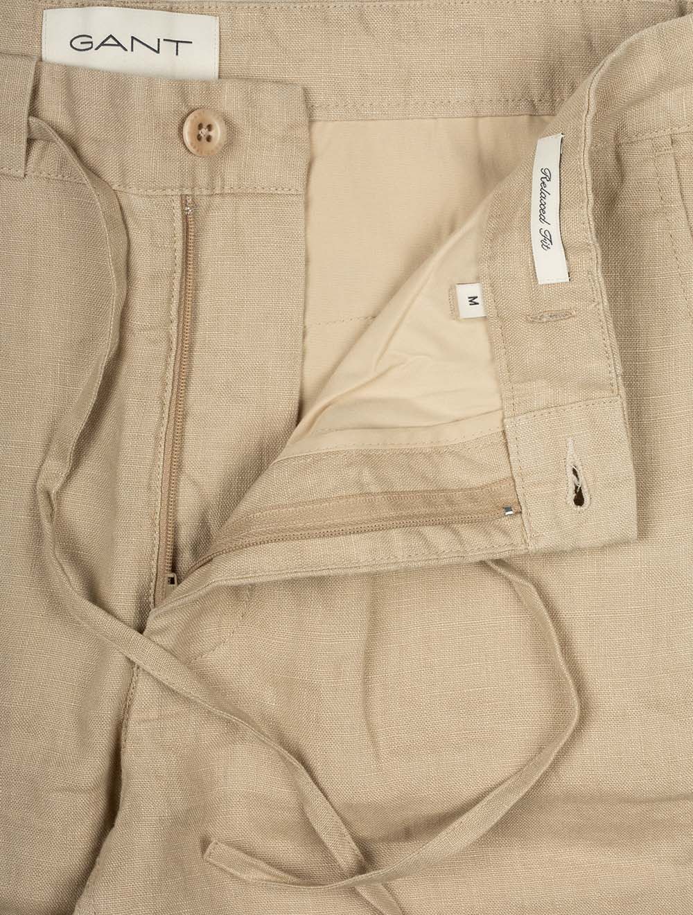 Regular Linen Drawstring Shorts Oat Beige