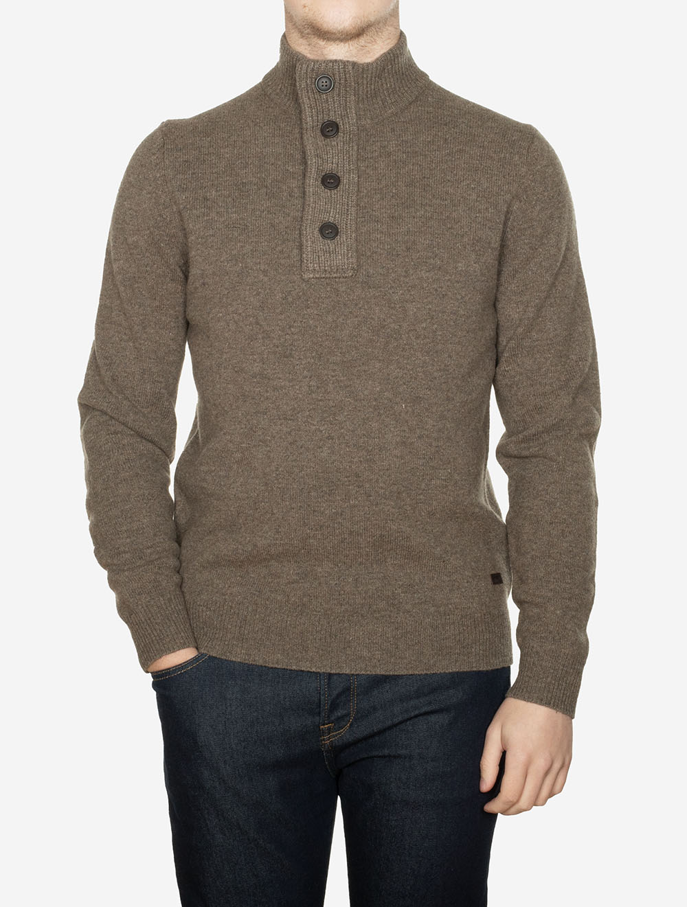 Barbour Essential Patch Half Zip Dark Stone AI1