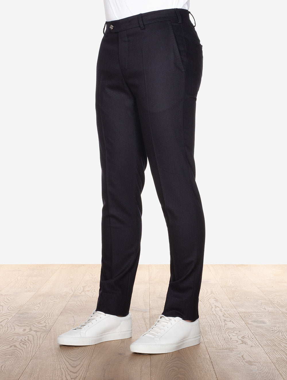 Mmx Navy Lupus Wool Flannel Trousers AI1