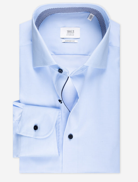 ETERNA Comfort Fit With Inlay Shirt Blue