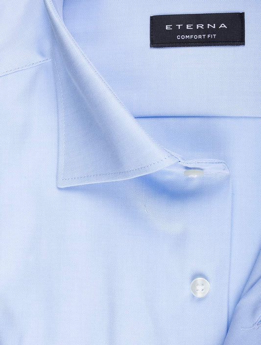 ETERNA Plain Comfort Fit Shirt Blue