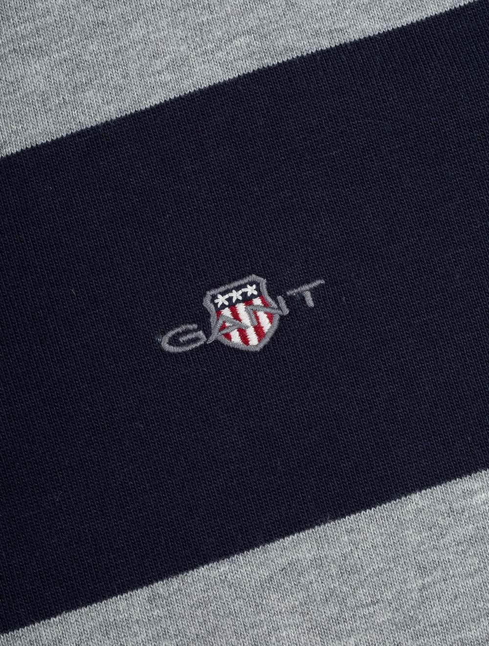 Chambray Collar Striped Heavy Rugger Grey Melange