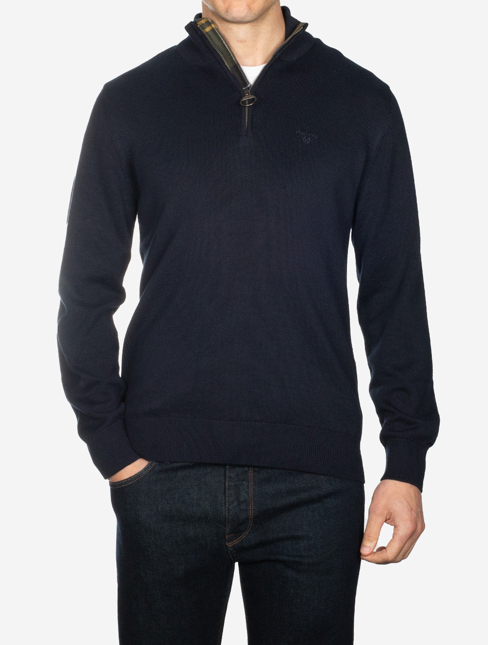 Barbour Pima Cotton Half Zip Navy AI1