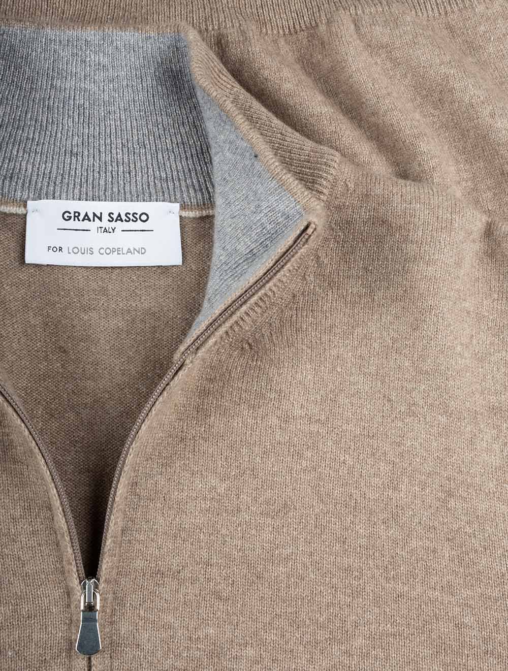 Cashmere Half Zip Sweater Beige