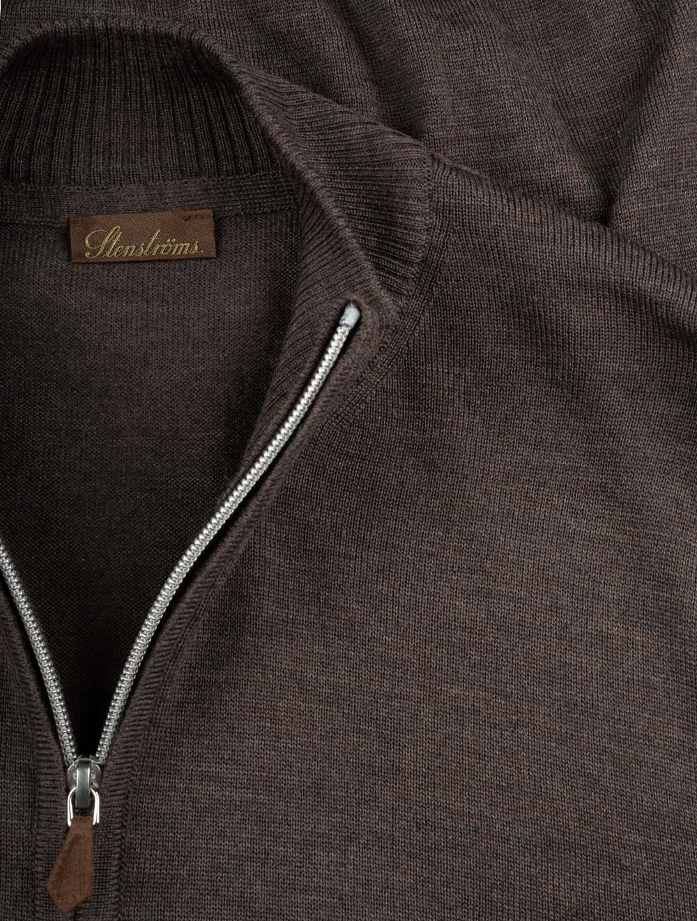Merino Half Zip Brown