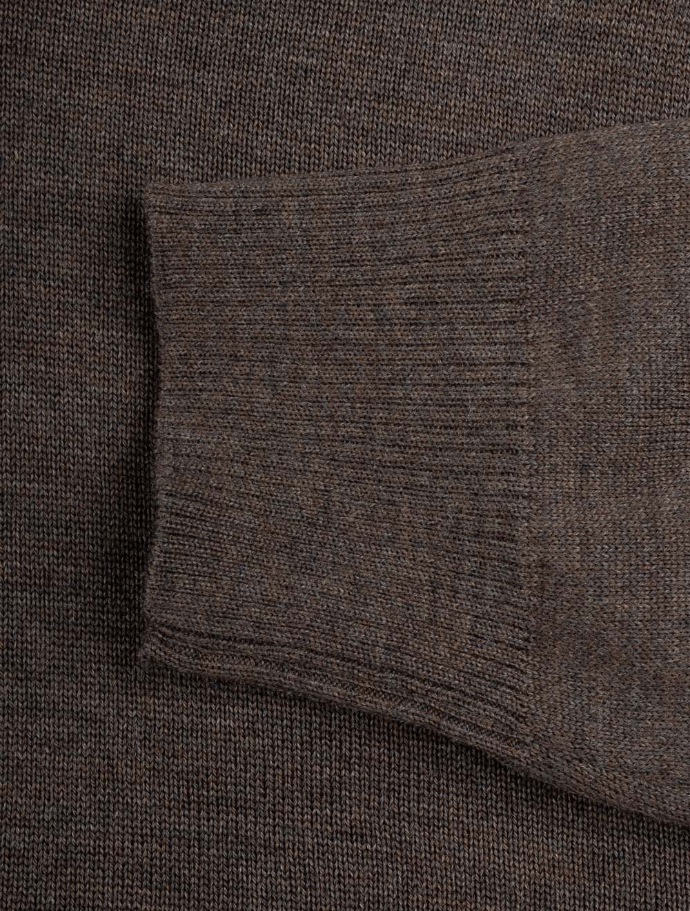 Merino Half Zip Brown