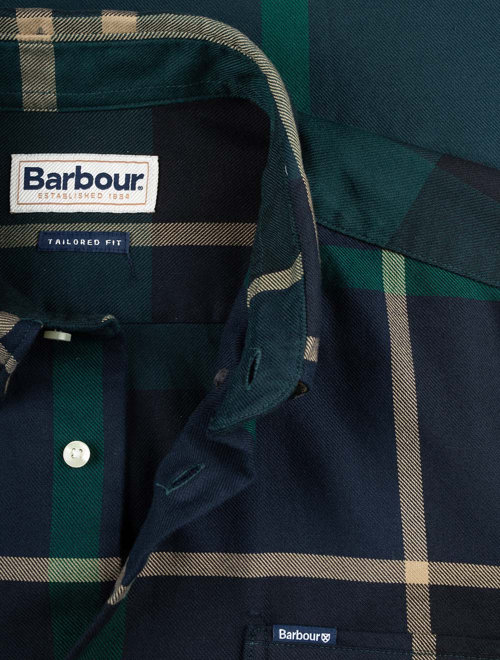 Dunoon Tailored Shirt Green Loch