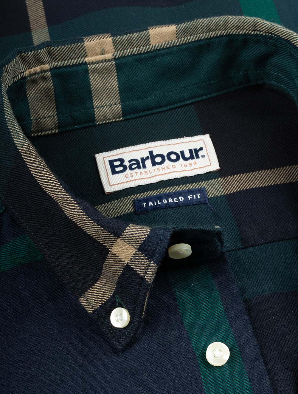 Dunoon Tailored Shirt Green Loch