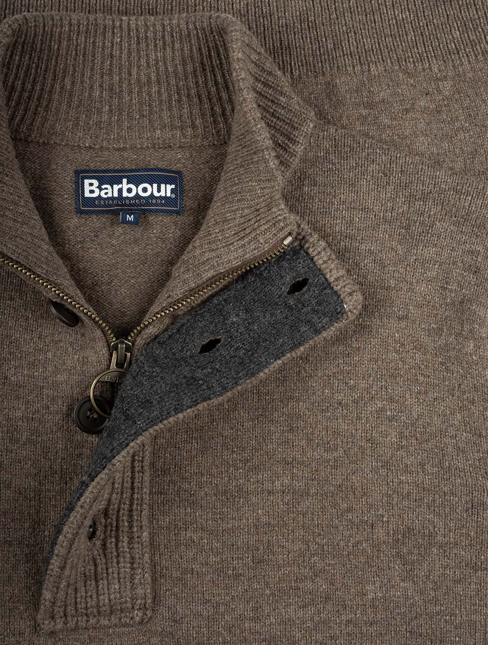 Barbour Essential Patch Half Zip Dark Stone AI3