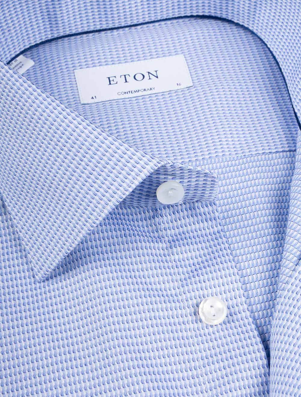 Eton Blue Puppytooth Contemporary Shirt AI2