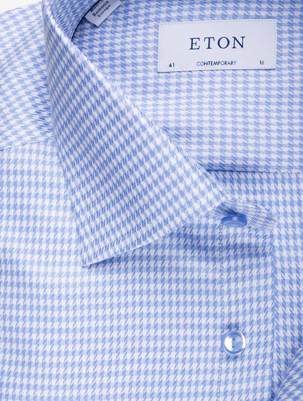 Contemporary Houndstooth Shirt Blue