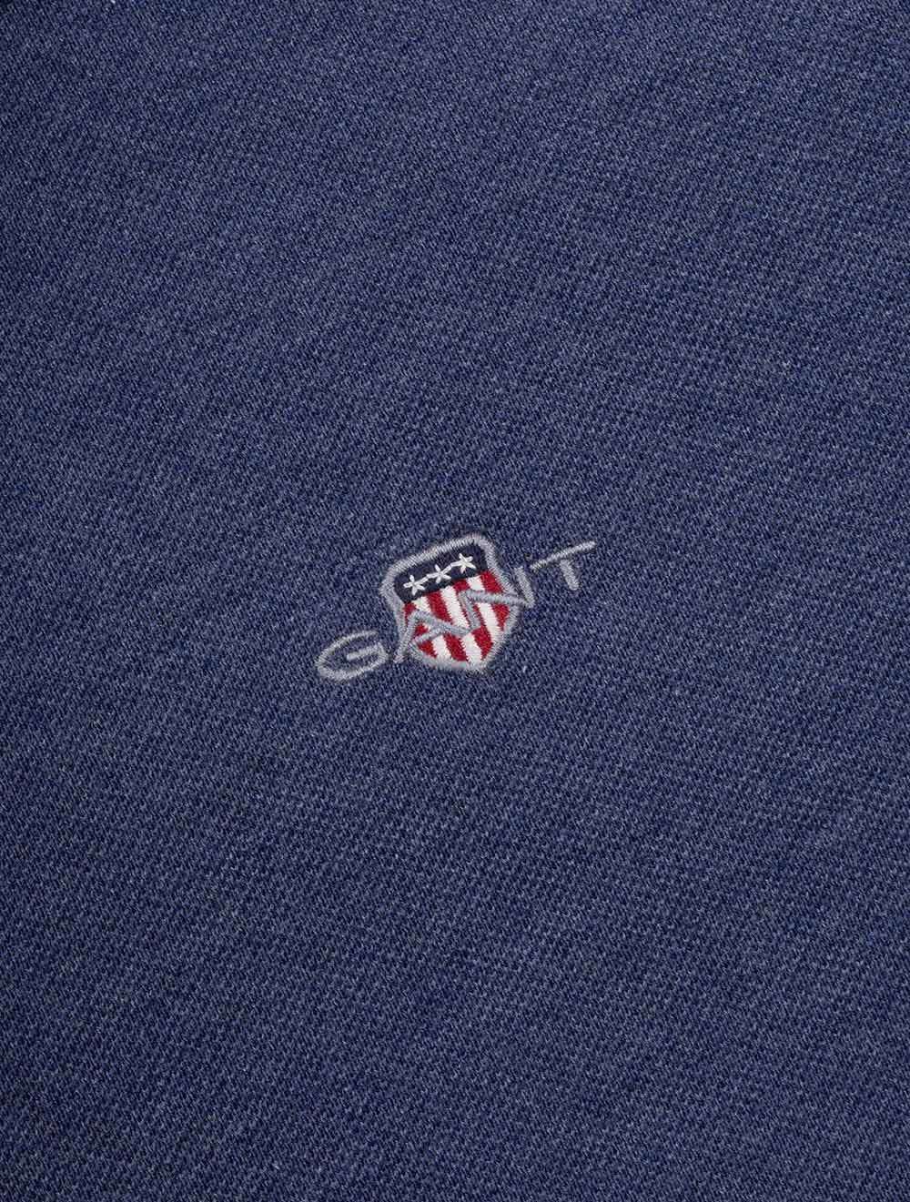 Regular Shield Short Sleeve Pique Polo Dark Jeansblue Melange