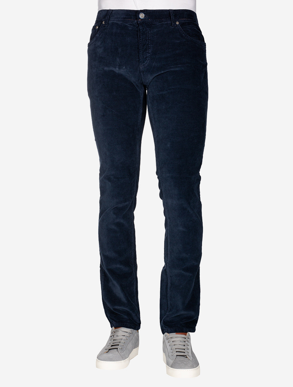 Cordon de luxe en coton et cachemire bleu marine