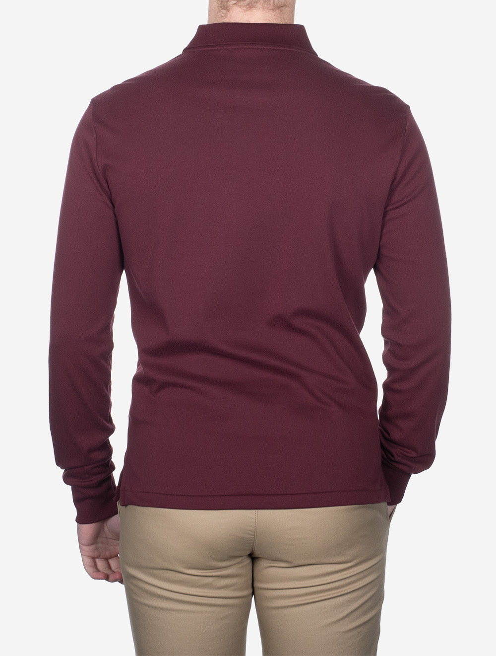 Pima Long Sleeve Slim Fit Polo Shirt Red