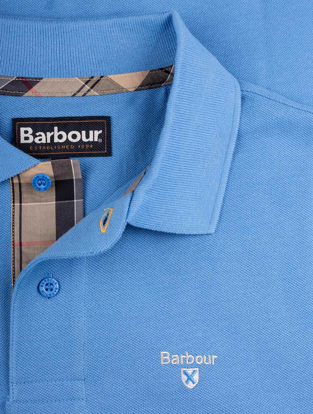 Tartan Piqué Polo Shirt Delft Blue