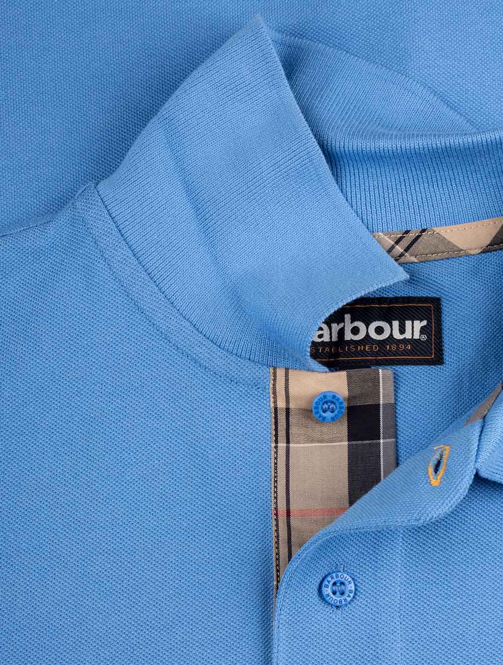 Tartan Piqué Polo Shirt Delft Blue