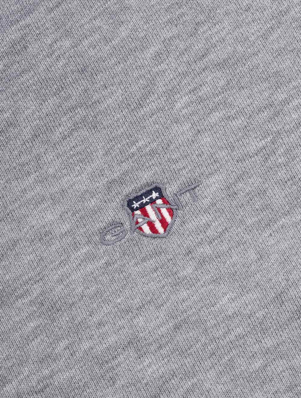 Gant Regular Shield Full Zip Sweatshirt Grey Melange AI4