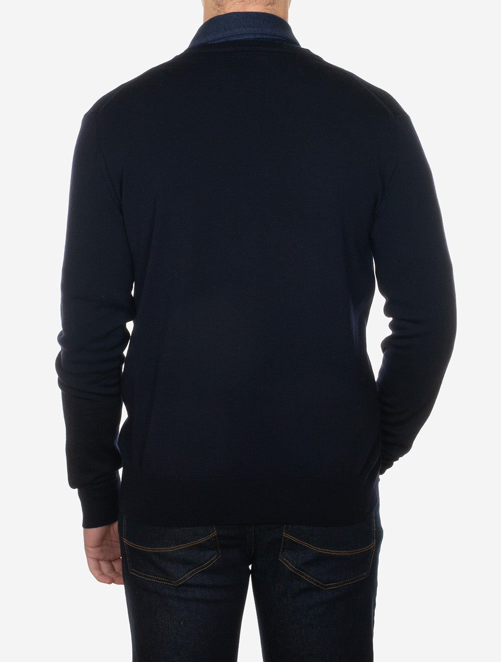 Merino Wool Cardigan Navy