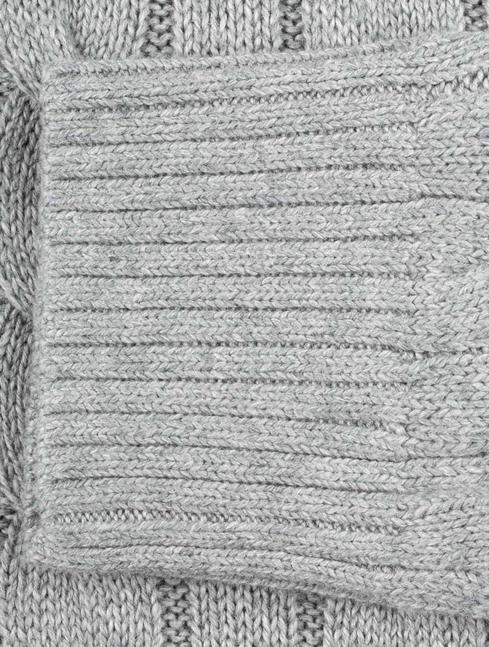 Cable Cotton Quarter Zip Jumper Andover Heather