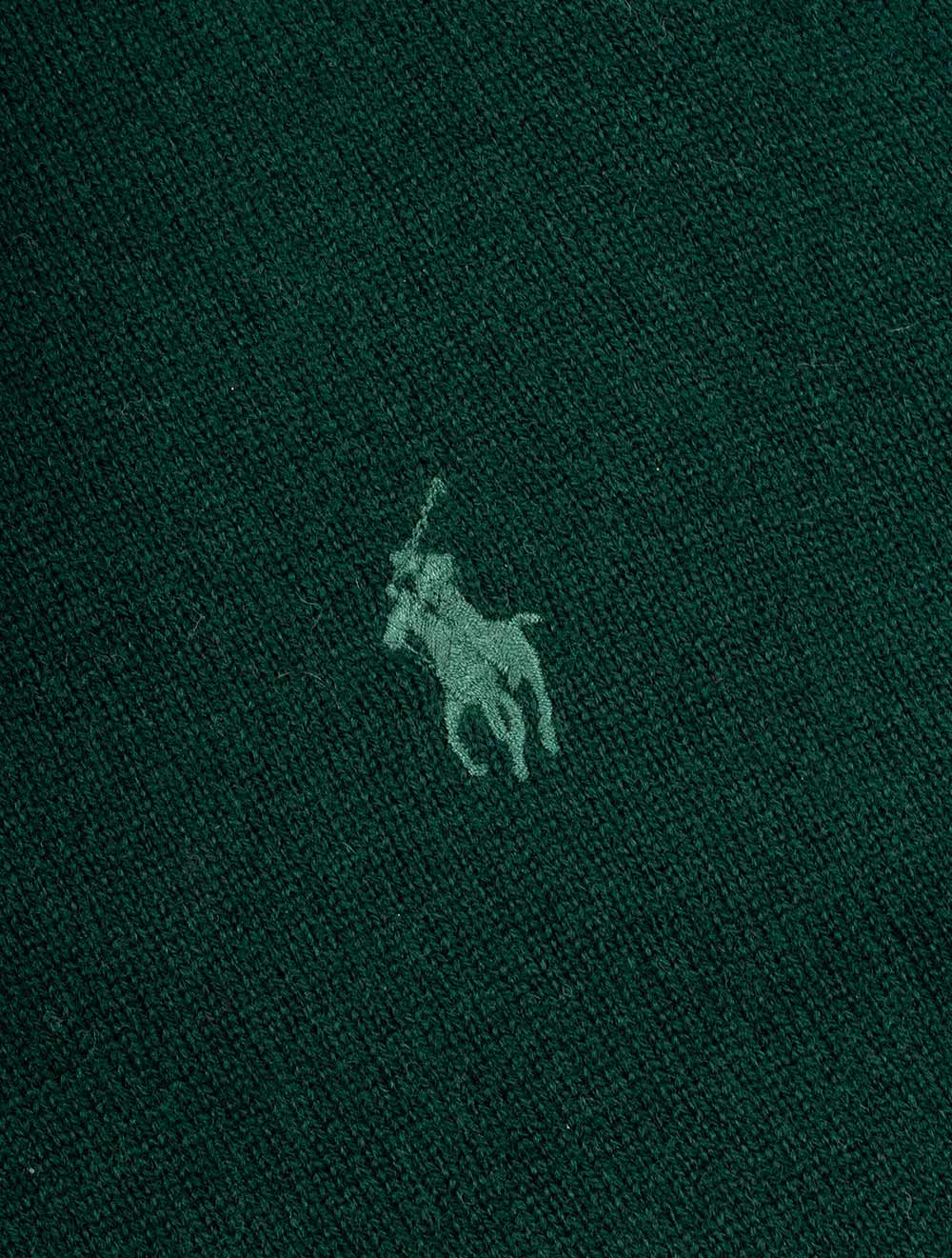Wool Quarter Zip Jumper Green