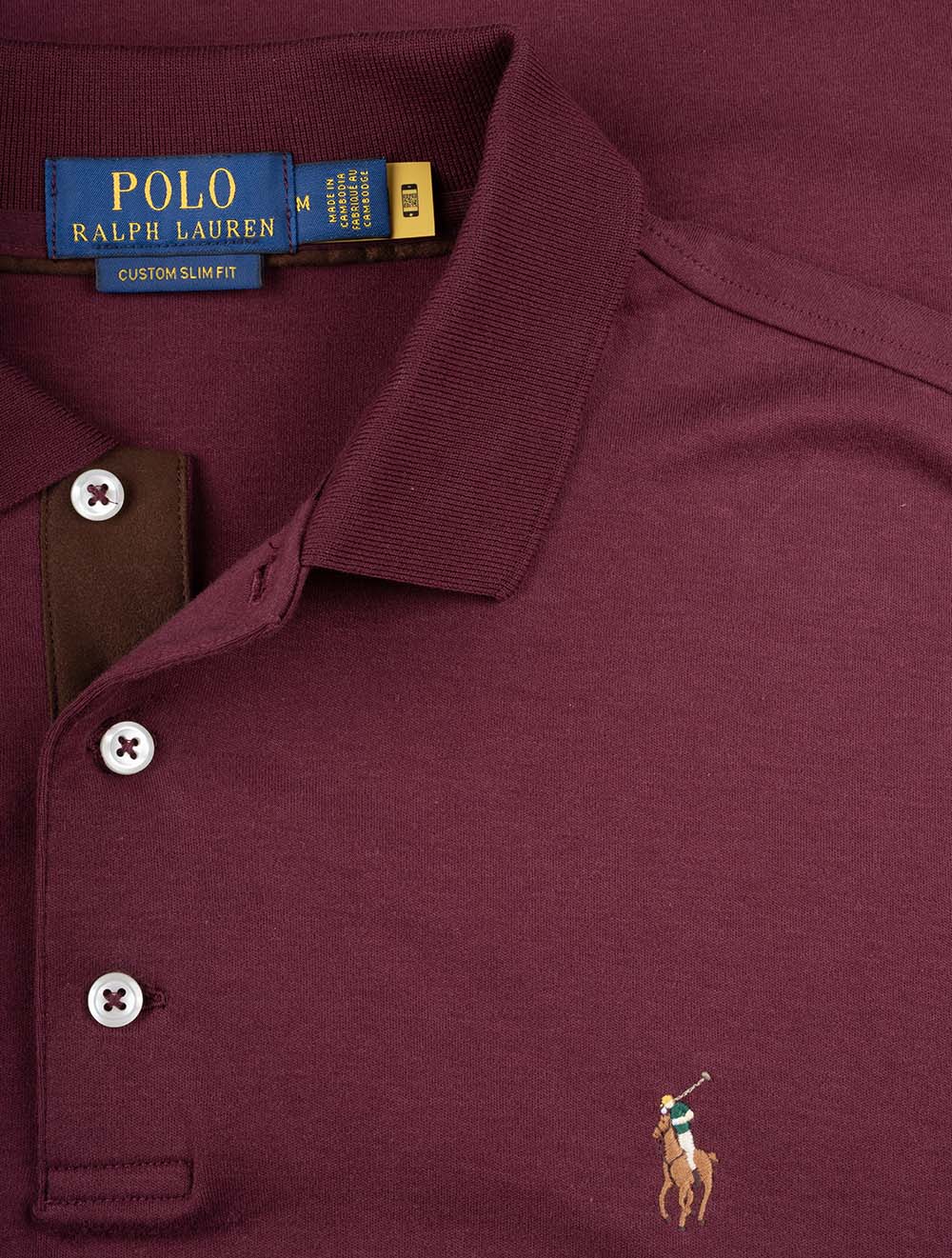Pima Long Sleeve Slim Fit Polo Shirt Red
