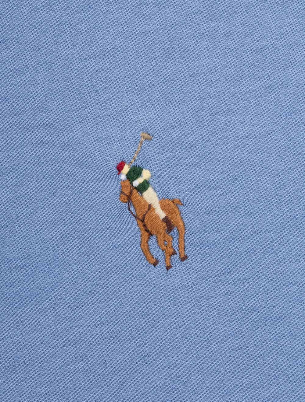 Pima Long Sleeve Slim Fit Polo Shirt Blue