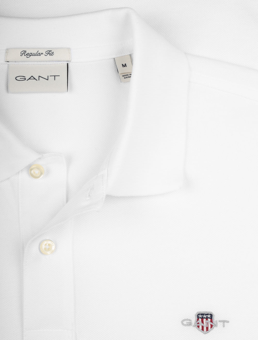 Regular Shield Short Sleeve Piqué Polo White