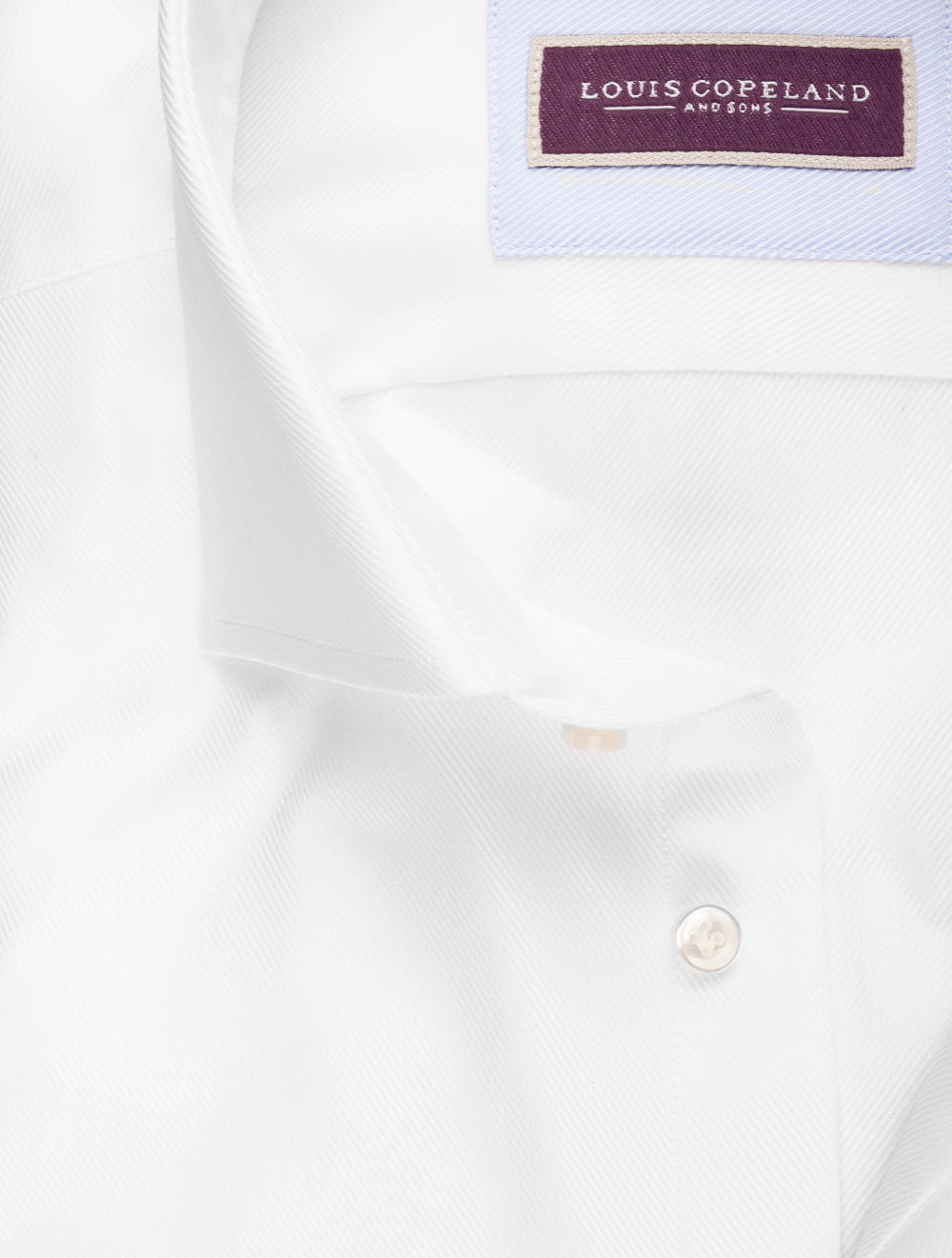 Louis Copeland Thomas Mason Twill Slim Single Cuff Shirt White AI1
